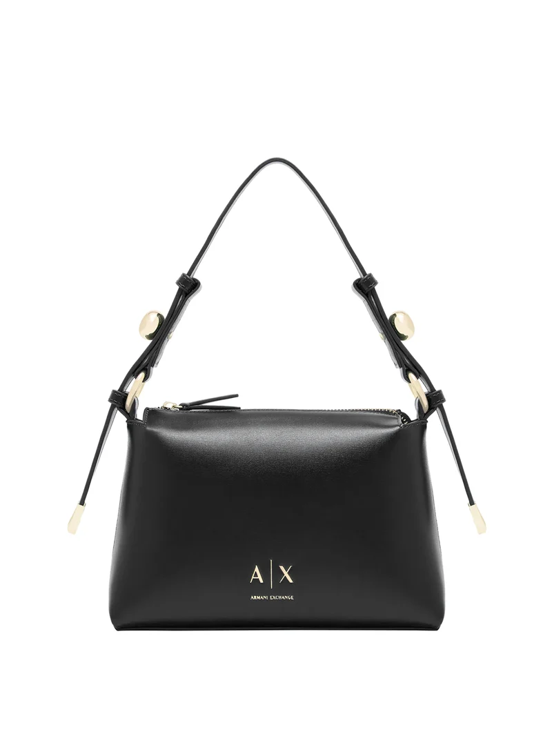 Armani Exchange Borsa A Tracolla Armani Exchange Logo Frontale Nero