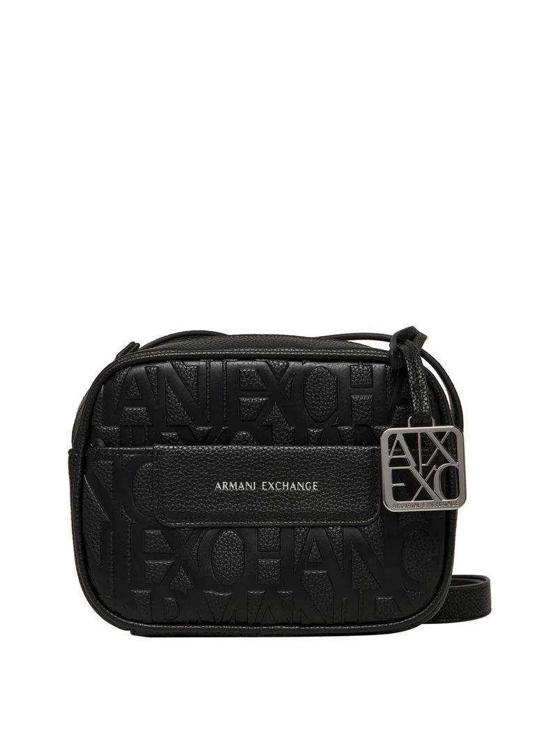 Armani Exchange Borsa A Tracolla Logo Frontale Armani Exchange Nero