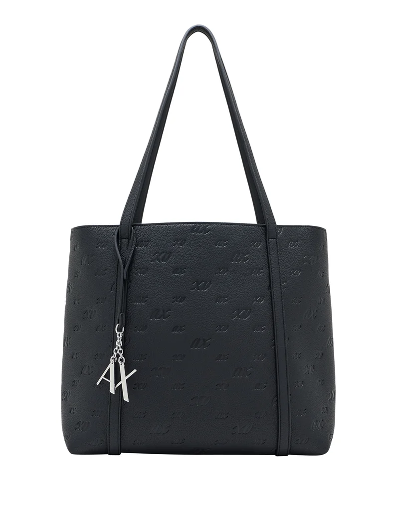 Armani Exchange Borsa Shopper Armani Exchange Charm Logo Nero