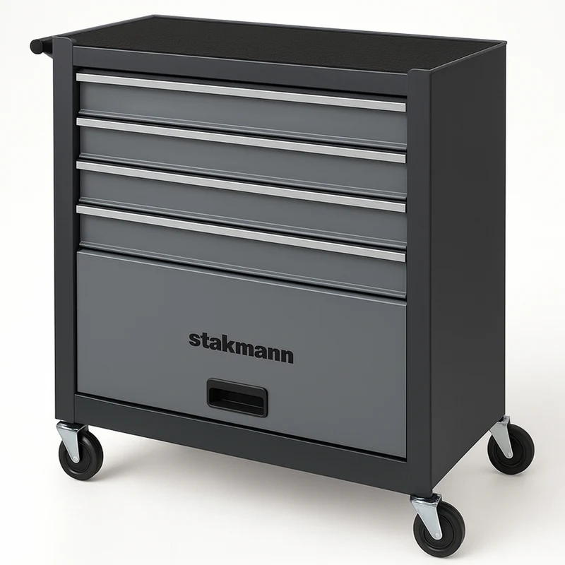 Carrello Portautensili con 4 Cassetti Grigio Carrellino per Utensili in Acciaio