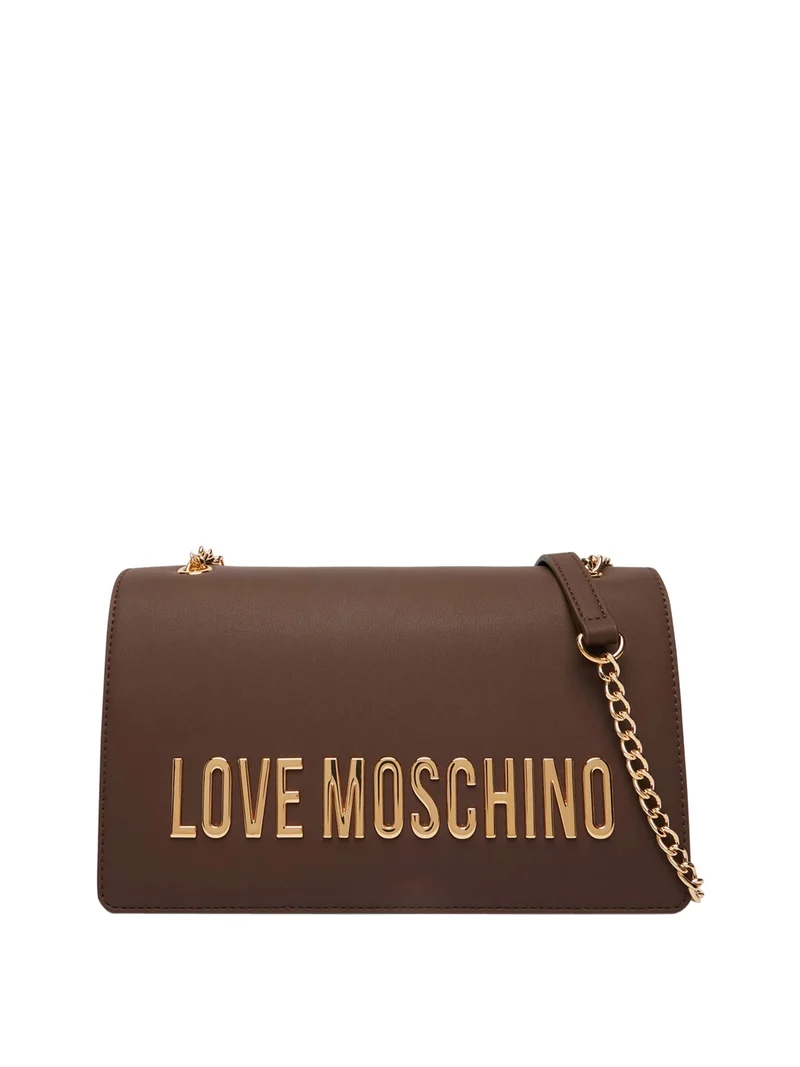 Moschino Borsa a Tracolla Moschino Logo Frontale Marrone