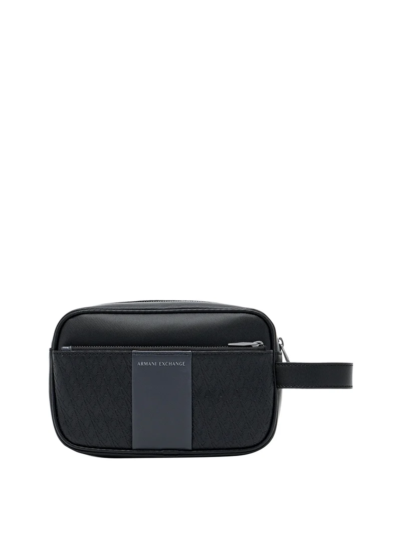 Armani Exchange Beauty Case Armani Exchange Logo Frontale Nero