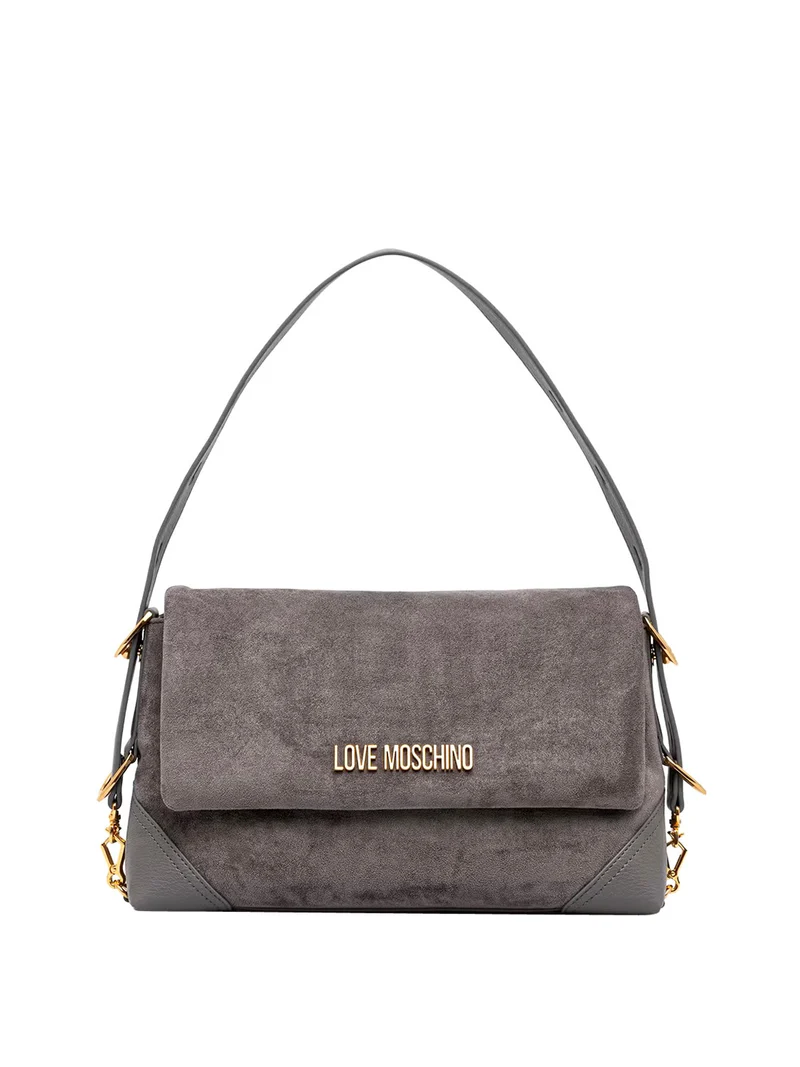 Moschino Borsa A Mano Moschino Logo Frontale Grigio