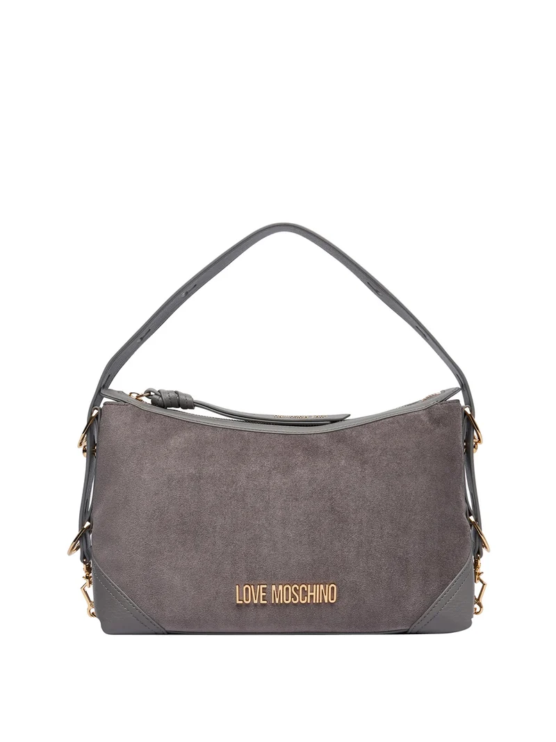 Moschino Borsa A Mano Moschino Logo Frontale Grigio
