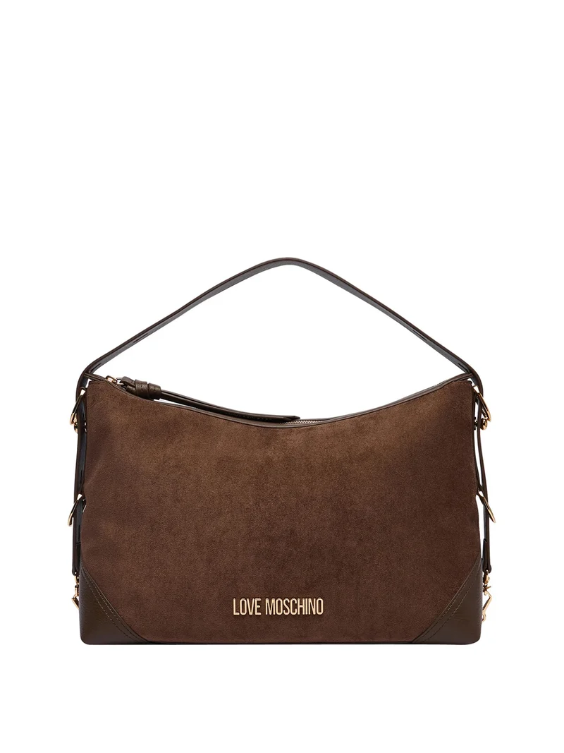 Moschino Borsa A Mano Moschino Logo Frontale Marrone