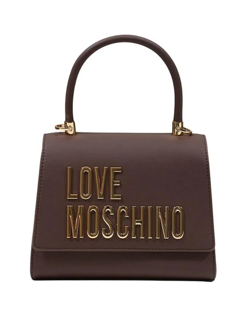 Moschino Borsa A Mano Moschino Logo Frontale Marrone