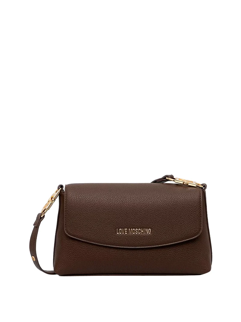 Moschino Borsa A Tracolla Moschino Logo Frontale Marrone