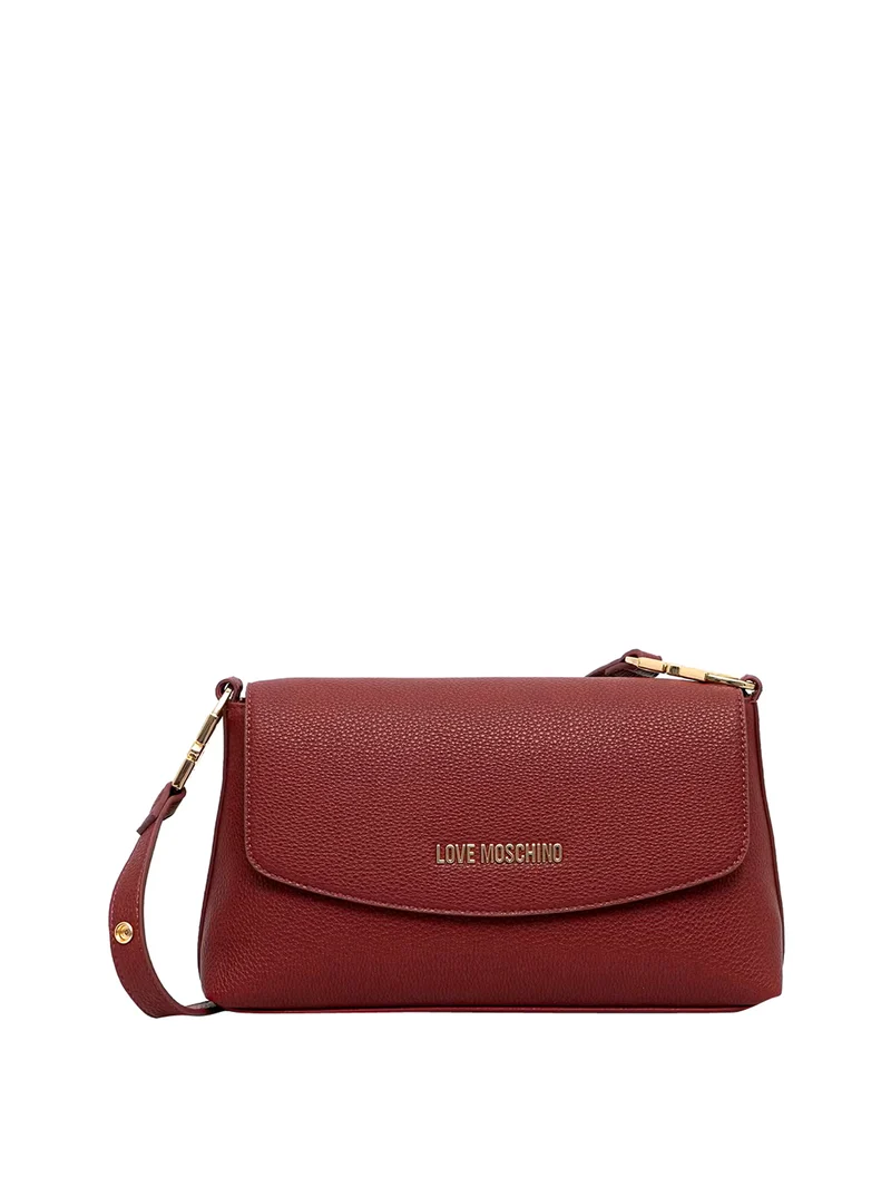 Moschino Borsa A Tracolla Moschino Logo Frontale Vino