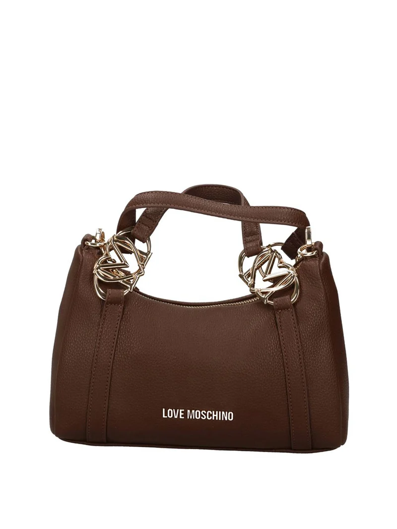 Moschino Borsa A Mano Moschino Logo Frontale Marrone