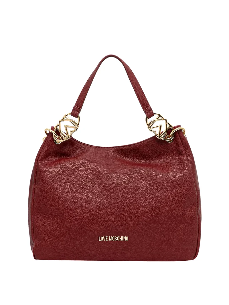 Moschino Moschino Borsa A Mano Logo Frontale Vino