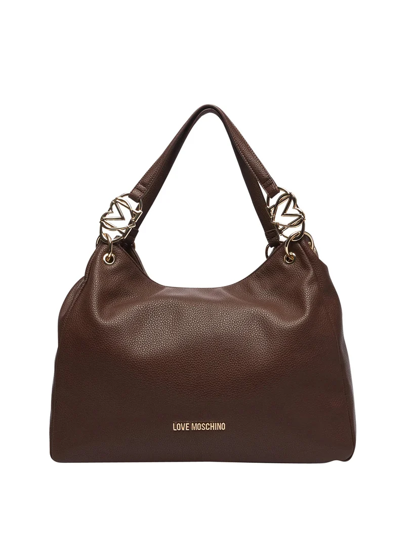 Moschino Moschino Borsa A Mano Logo Frontale Marrone
