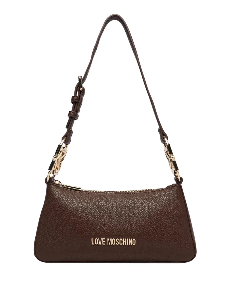 Moschino Borsa A Tracolla Moschino Logo Frontale Marrone