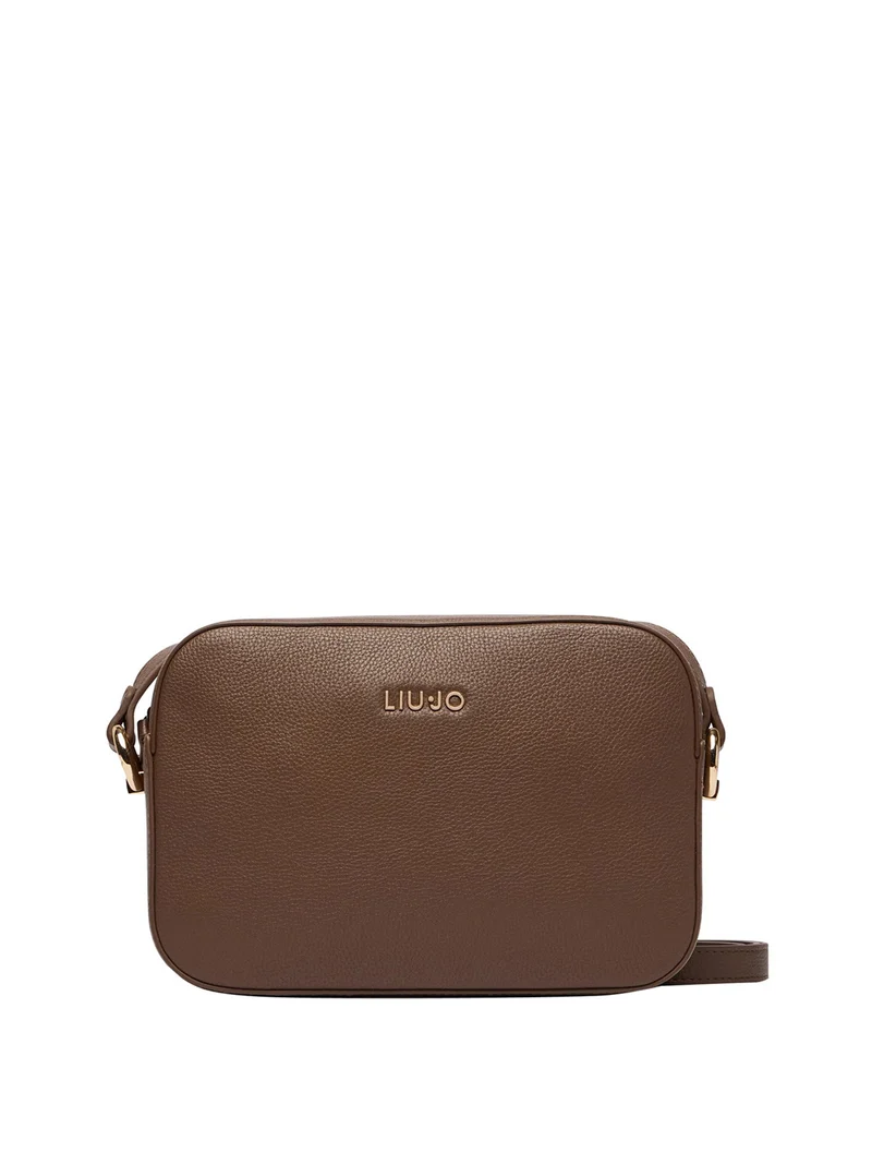 Liu Jo Borsa A Tracolla Media Liu Jo Logo Frontale Dark Mocha