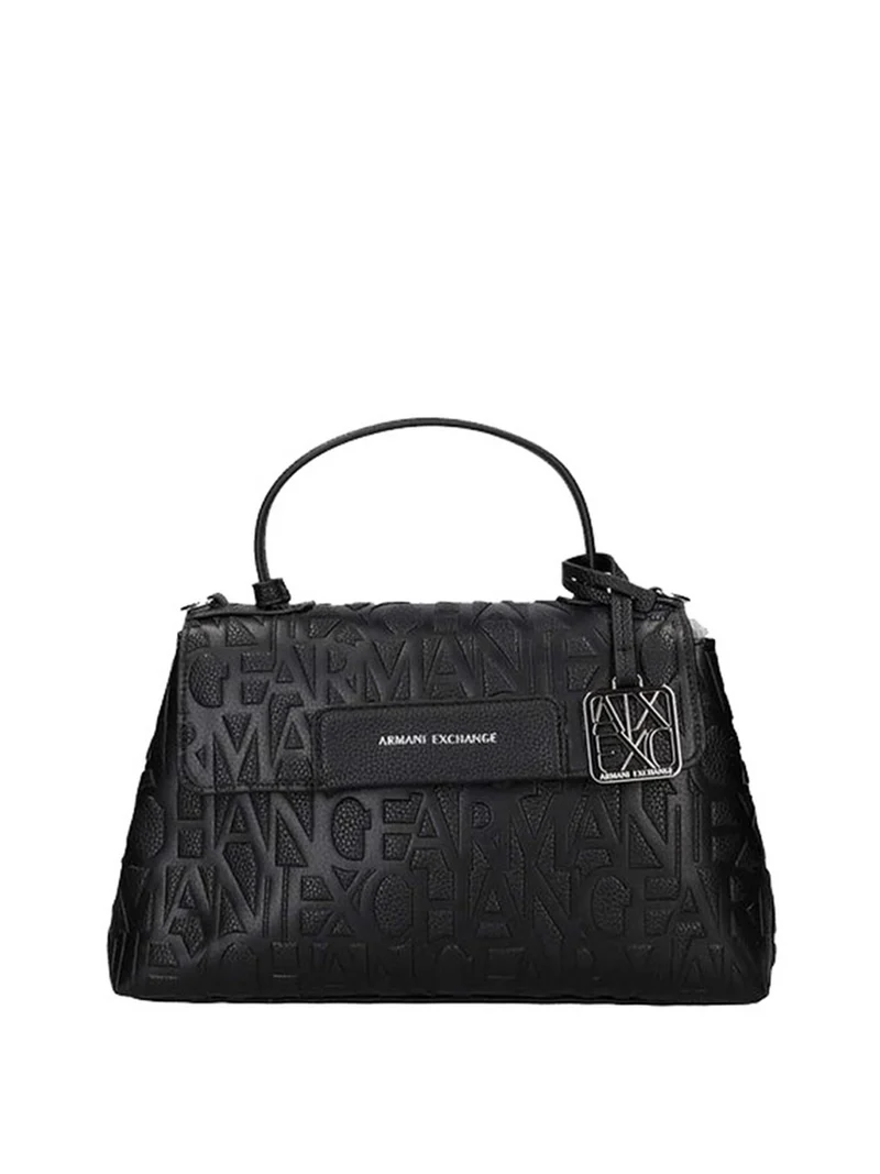 Armani Exchange Borsa A Mano Armani Exchange Logo Frontale Nero