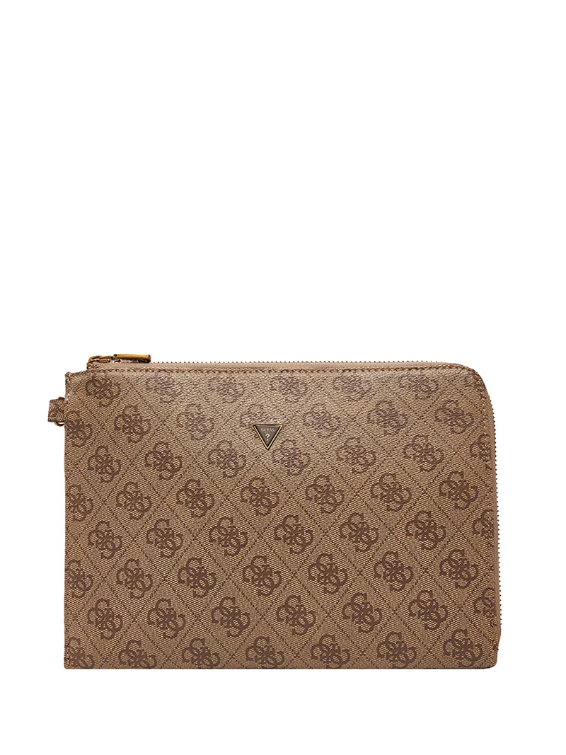 Guess Pochette Milano Medium Clutch Uomo - Beige