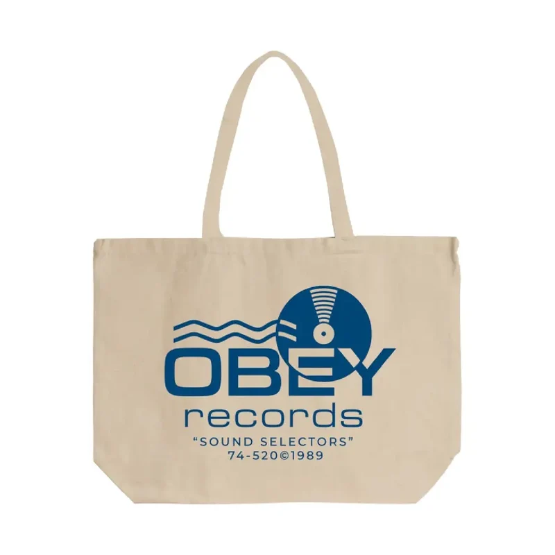 Records Sound Waves Tote Bag Beige