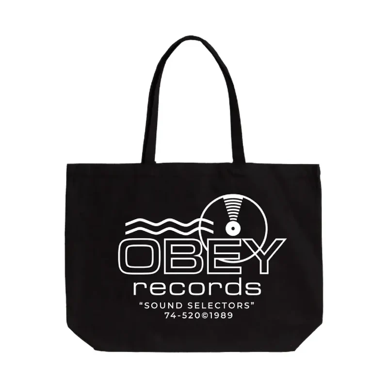 Records Sound Waves Tote Bag Black