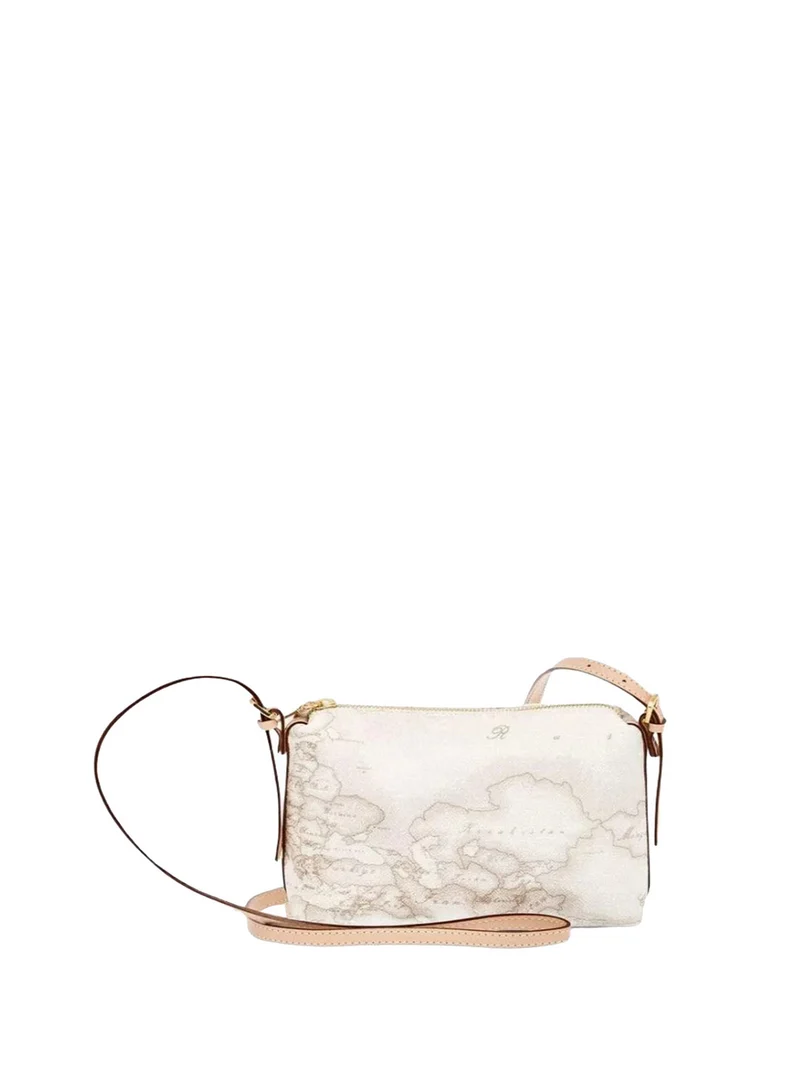 Alviero Martini Borsa A Tracolla Donna Con Stampa Geo Bianco