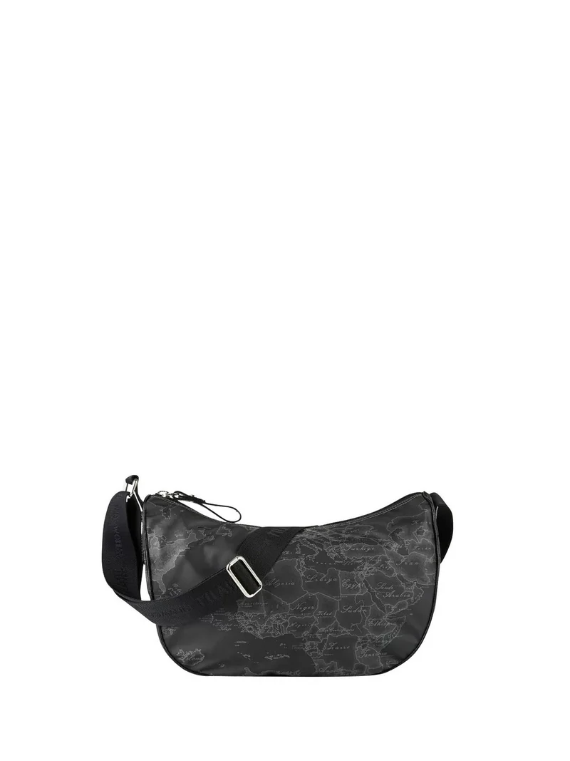 Alviero Martini Borsa A Tracolla Donna Geo Soft Black Media A Mezzaluna Nero