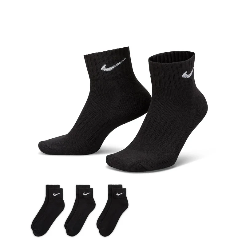 Cushioned Ankle Socks (3 Pairs) Black