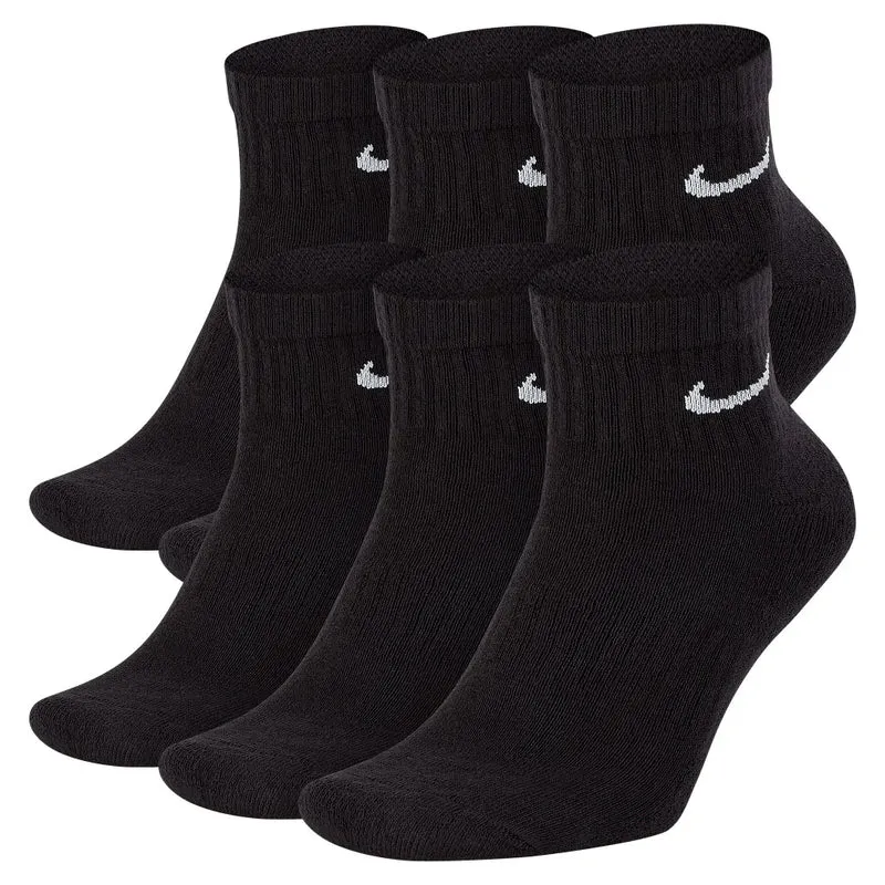 Everyday Cushioned Training Ankle Socks (6 Pairs) Black