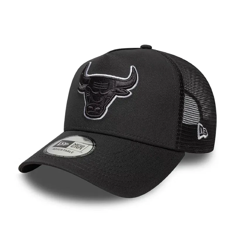 Chicago Bulls NBA Outline Charcoal 9FORTY E-Frame Trucker Adjustable Cap