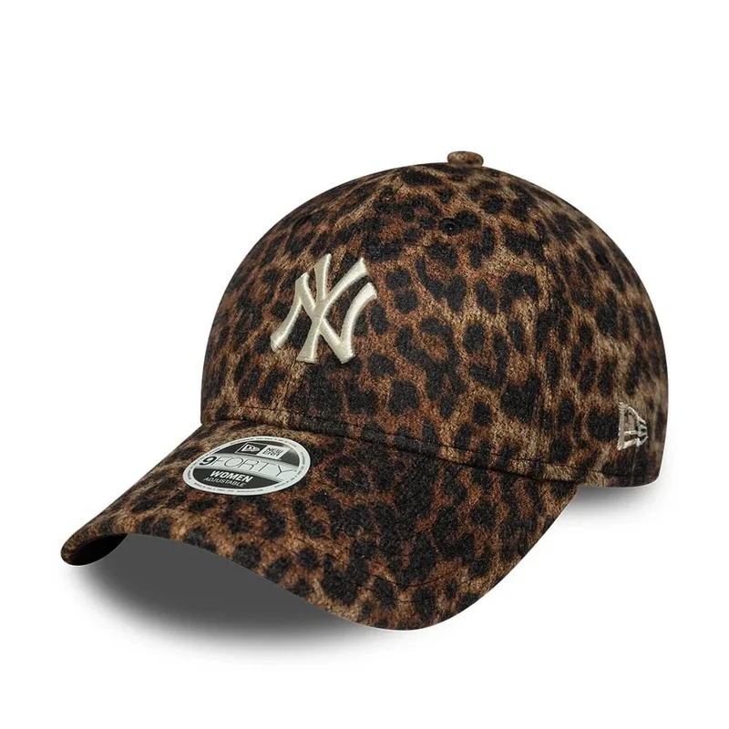 New York Yankees Womans MLB Cosy Leopard Brown 9FORTY Adjustable Cap