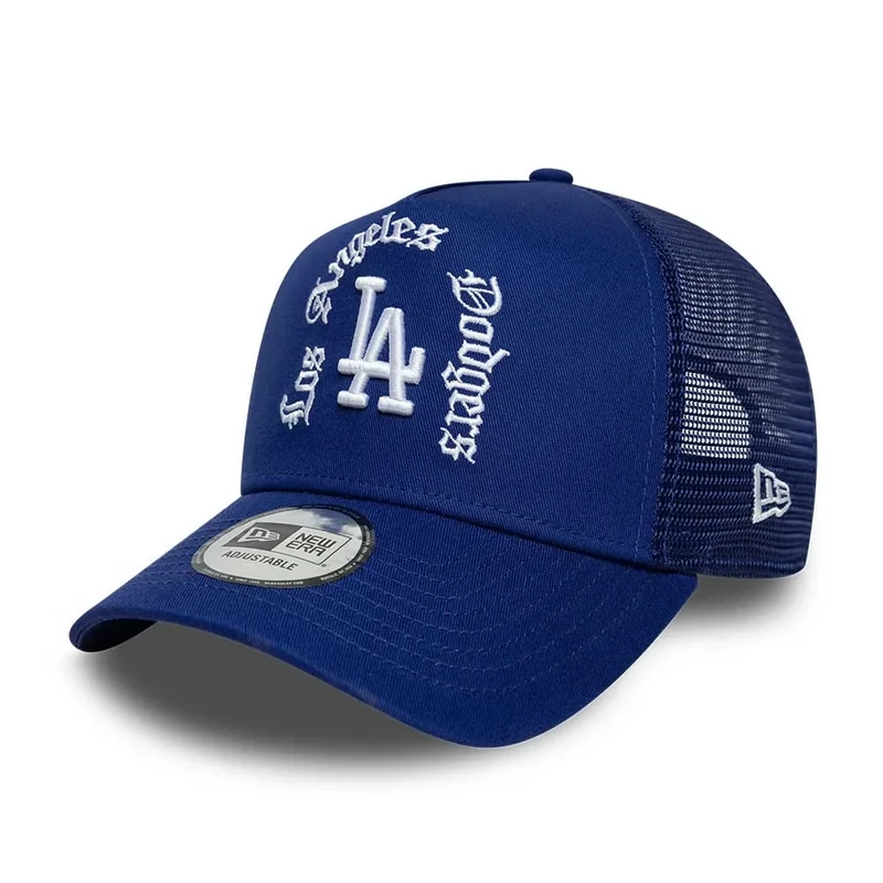 LA Dodgers MLB Script Dark Blue 9FORTY A-Frame Trucker Adjustable Cap