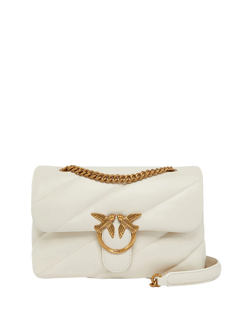 Pinko Borsa A Tracolla Pinko Love Puff Classic Cl Sheep - Bianco/Oro