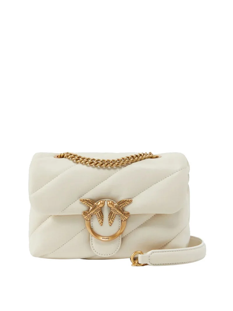 Pinko Borsa A Tracolla Pinko Love Puff Mini Cl Sheep - Bianco/Oro