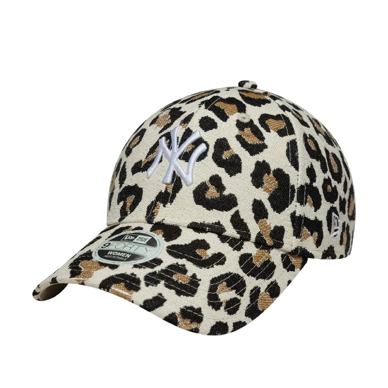 New York Yankees Womens MLB Leopard Midi Light Beige 9FORTY Cap