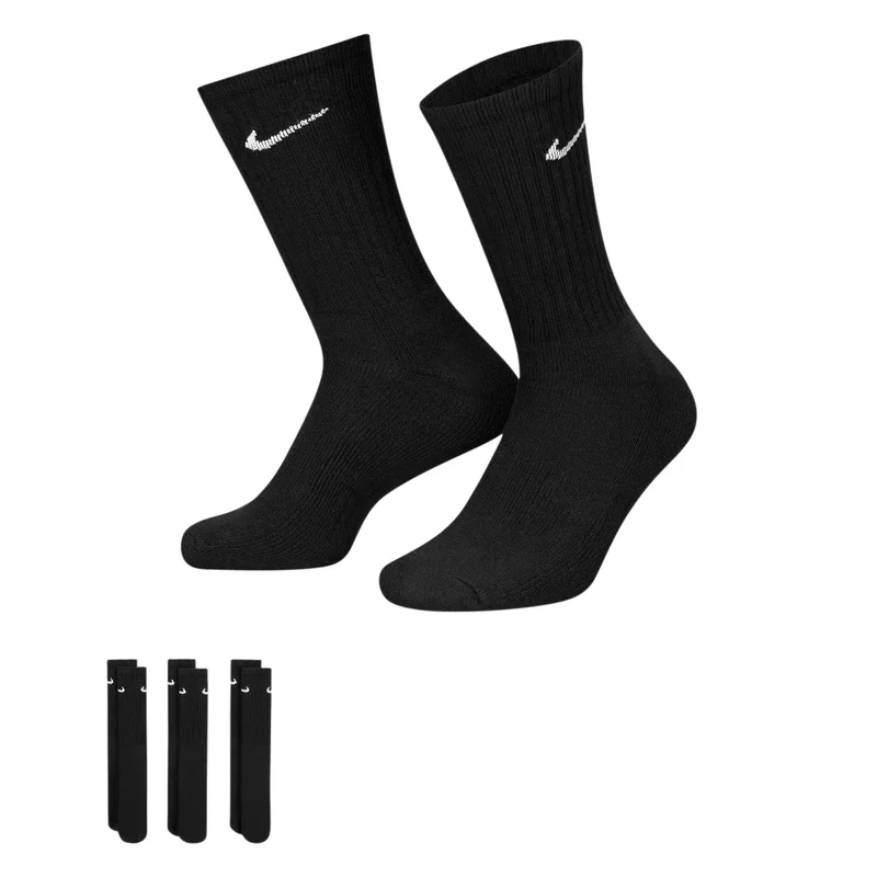 Cushioned Training Crew Socks (3 Pairs) Black