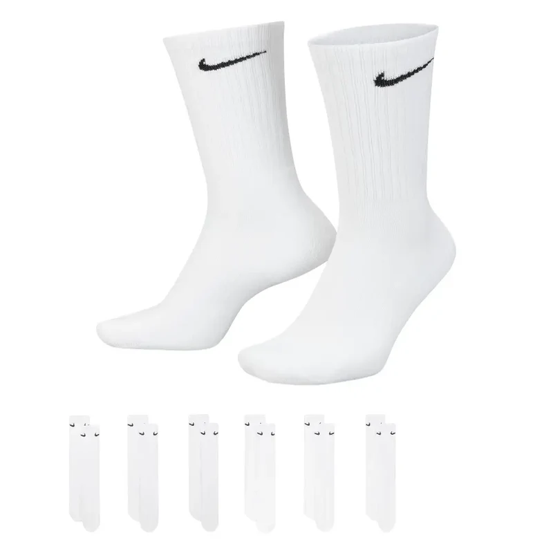 Everyday Cushioned Training Crew Socks (6 Pairs) White