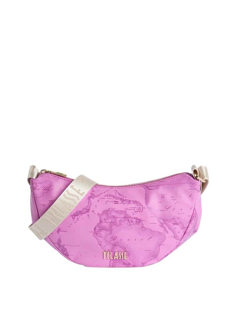Alviero Martini Prima Classe Soft Color Tracolla A Mezzaluna Piccola - Malva