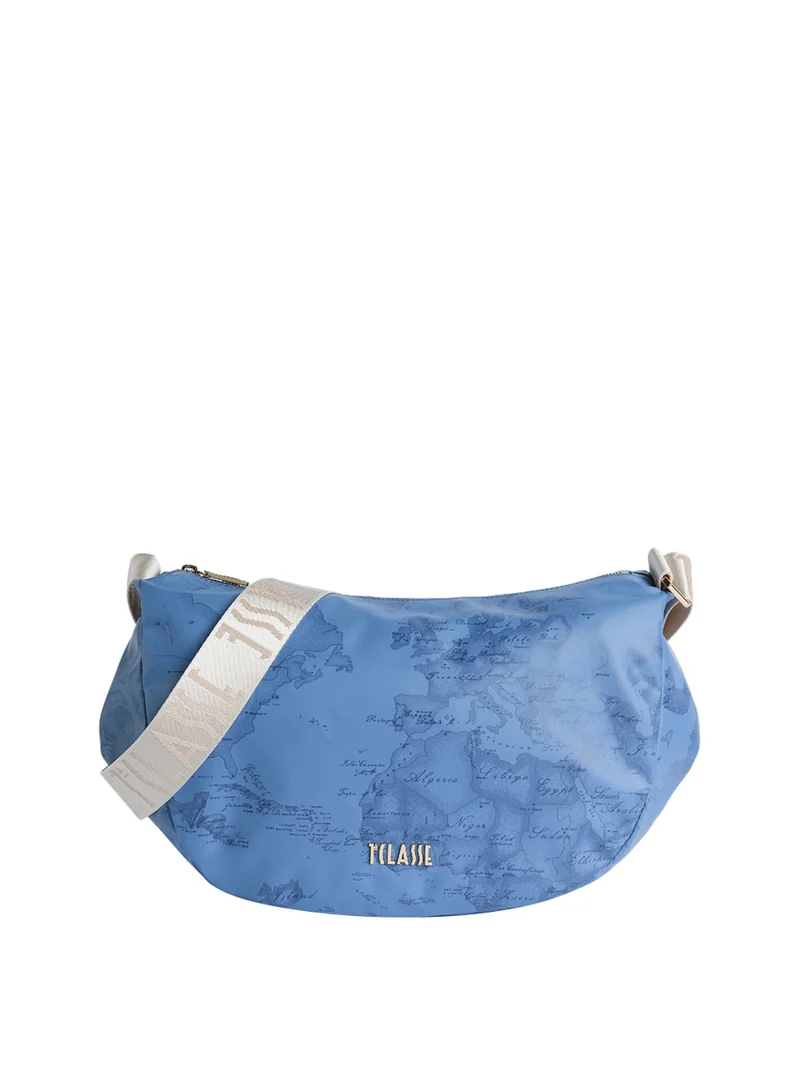 Alviero Martini Prima Classe Soft Color Tracolla A Mezzaluna Grande - Blu Jeans