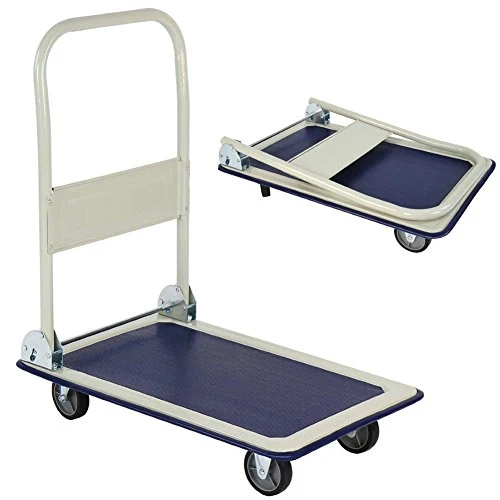 Carrello Portapacchi Pieghevole Portatutto 4 Ruote a Pianale Portata 150Kg Kinzo