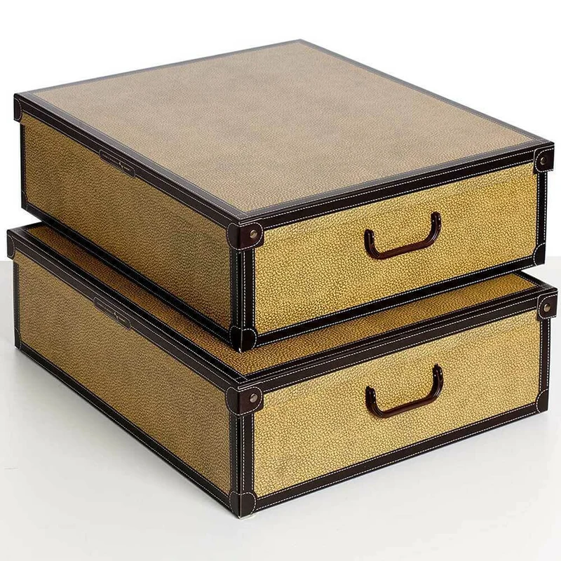 Set 2 Scatole Box Contenitore Sottoletto in Cartone Tapirus Cambio Stagione