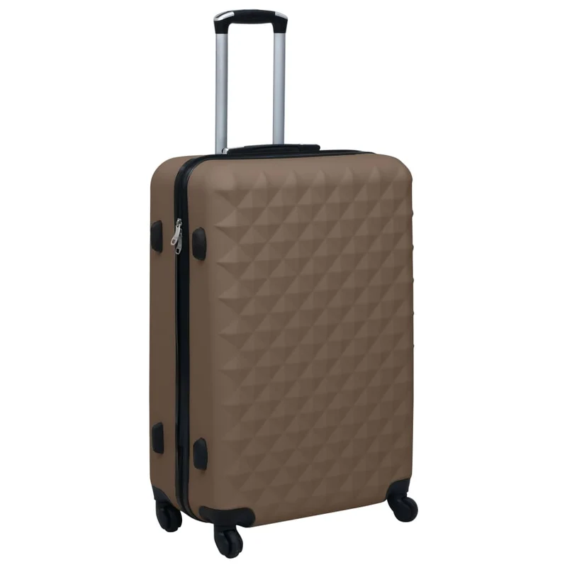 Trolley a Custodia Rigida Chiusura di Sicurezza 4 Ruote Girevoli 360° Marrone