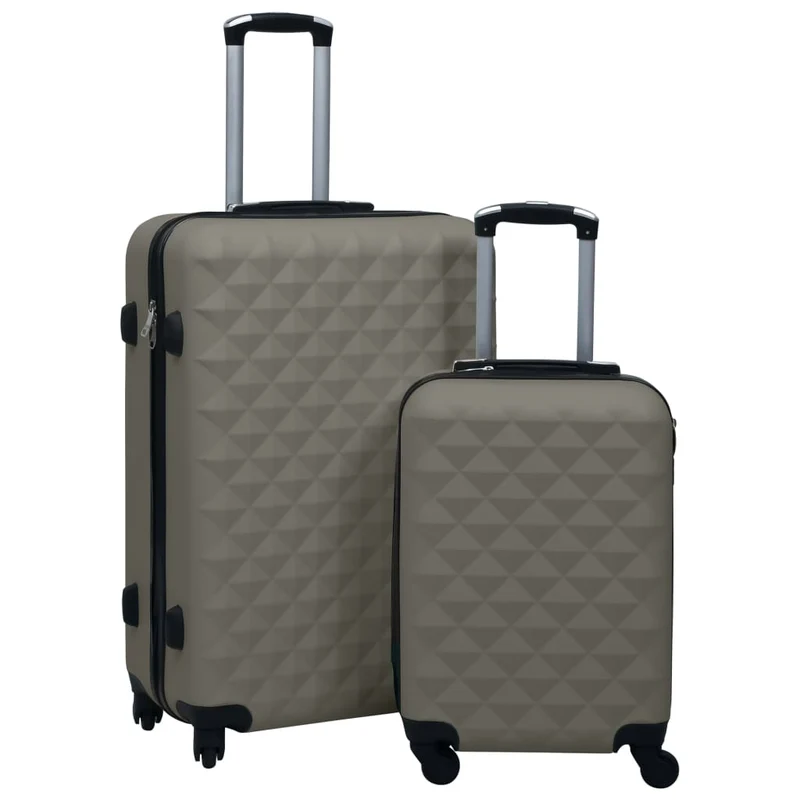 Set Valigie Trolley 2 pz Custodia Rigida in ABS 4 Ruote Girevoli 360° Antracite