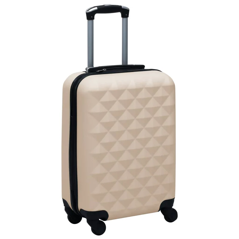 Trolley a Custodia Rigida in ABS Chiusura di Sicurezza 4 Ruote Girevoli 360°Oro