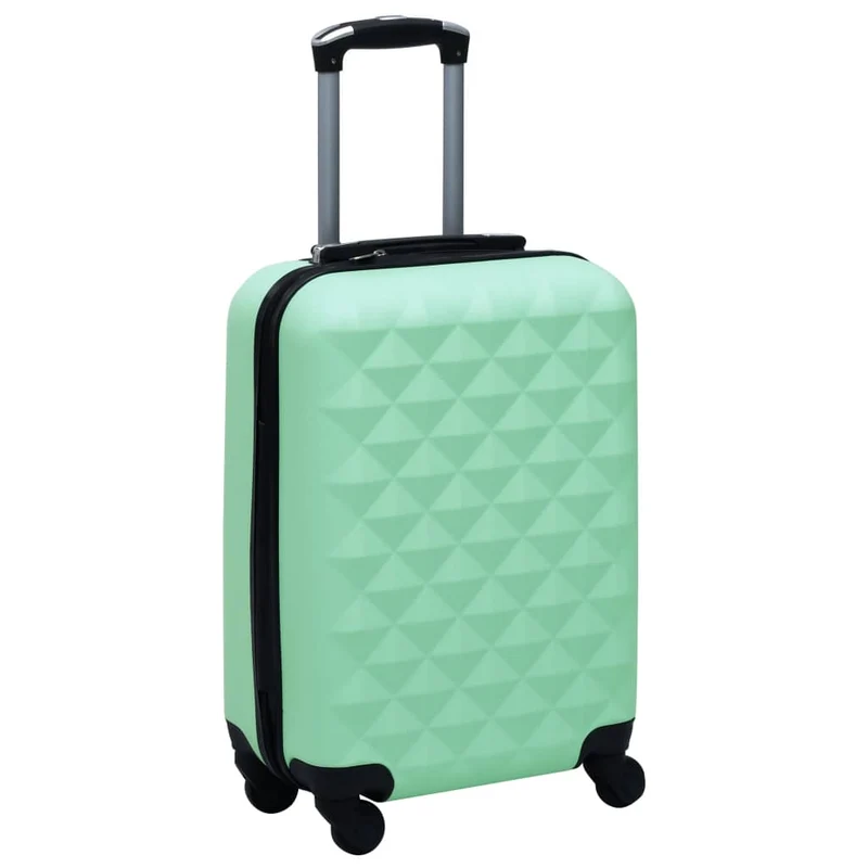 Trolley a Custodia Rigida ABS Cinghie Interne 4 Ruote Girevoli 360° Verde Menta