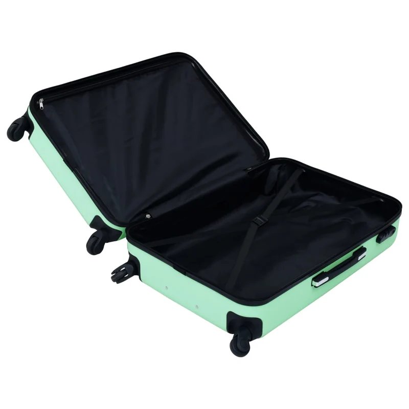 Trolley a Custodia Rigida ABS Cinghie Interne 4 Ruote Girevoli 360° Verde Menta