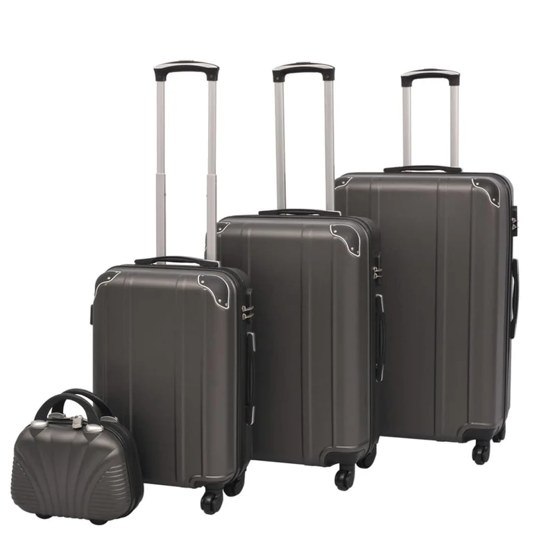4 Pezzi Set di Trolley Rigidi Ruote girevoli a 360 ° Antracite