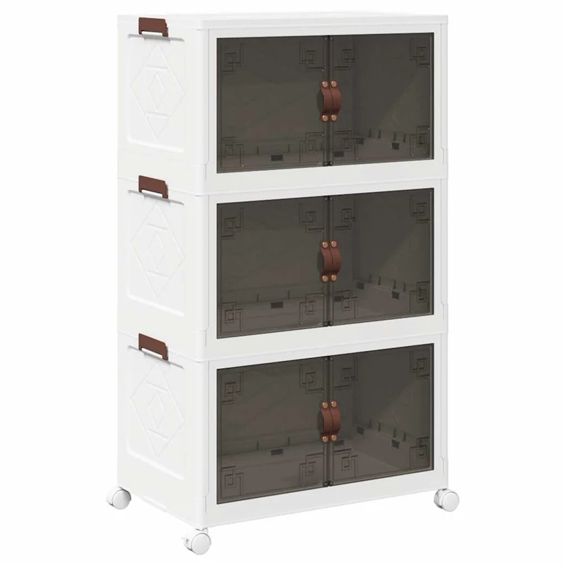 Scatola Portaoggetti con Ruote 3 Livelli Design Versatile leggero 64x39,5x110,5cm