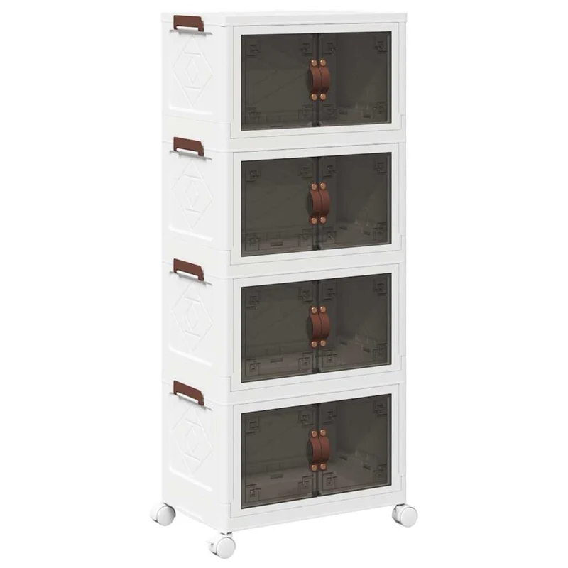 Scatola Portaoggetti con Ruote 4 Livelli Design Leggero Versatile 48x29,5x112,5cm