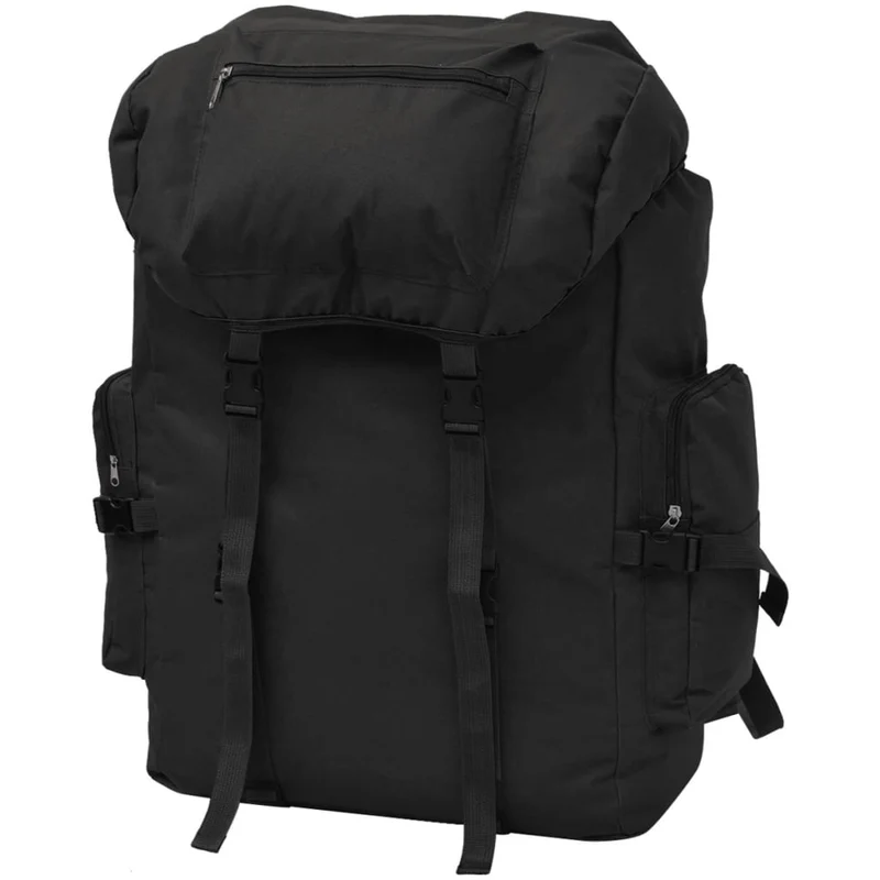 Zaino Stile Militare Idrorepellente Design Comodo e Capiente 65L 43x21x70cm Nero
