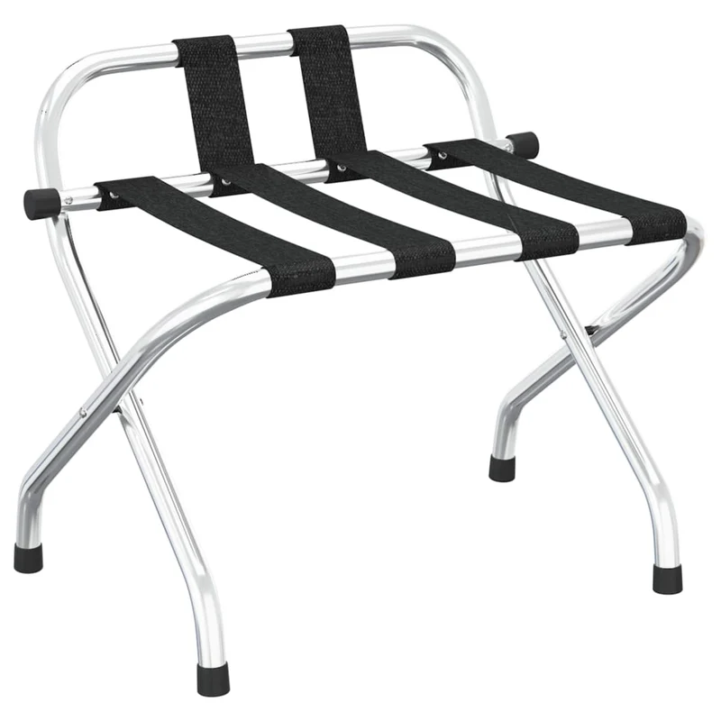 Portapacchi con Schienale in Acciaio Nero e Argento 56x39x52 cm