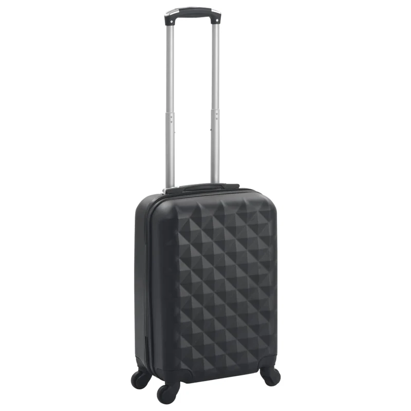 Trolley a Custodia Rigida ABS 4 Ruote Girevoli 360° Chiusura di Sicurezza Nero
