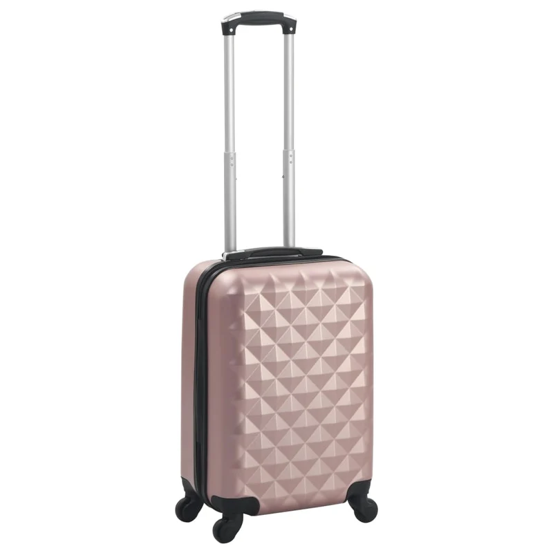 Trolley Custodia Rigida ABS Chiusura di Sicurezza 4 Ruote Girevoli 360° Oro Rosa