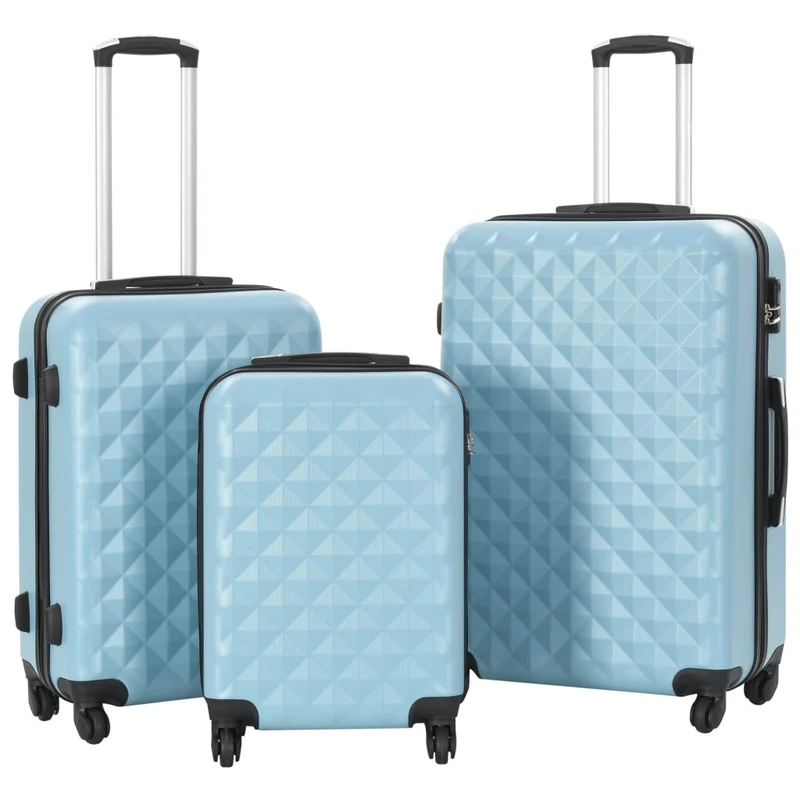 Set Trolley 3 pz a Custodia Rigida in ABS Quattro ruote Girevoli 360°